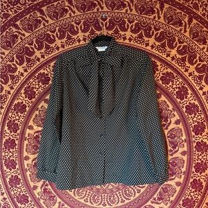 Elegant Black and White Polka Dot Blouse